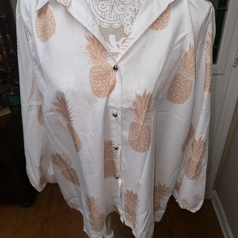 Pineapple Button Up Blouse